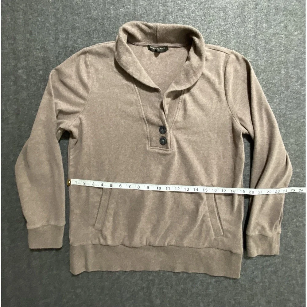 Banana Republic Sweater Brown Collar Preppy School Size L